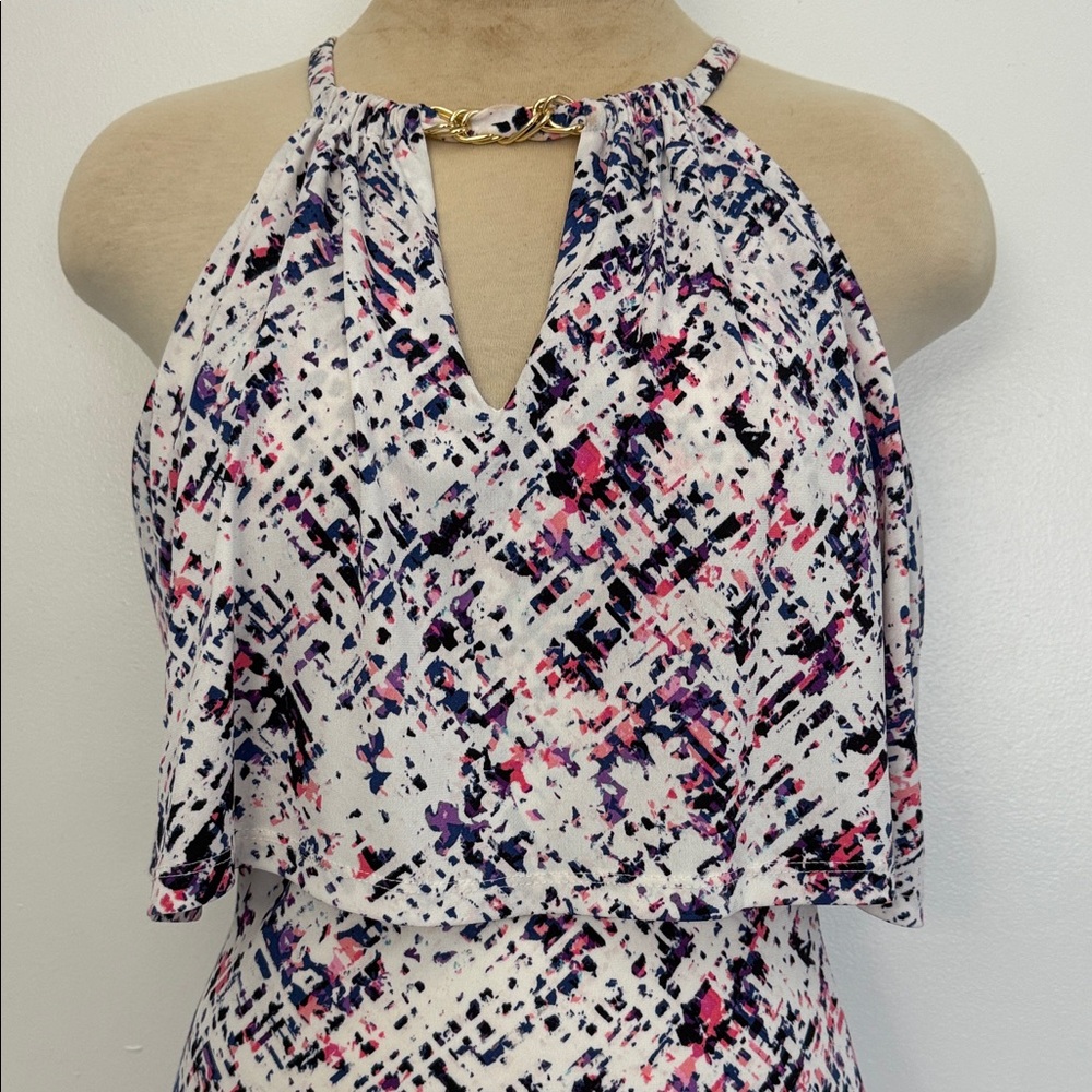 GUESS Halter Neck Dress with Abstract Print - Picture 2 of 4